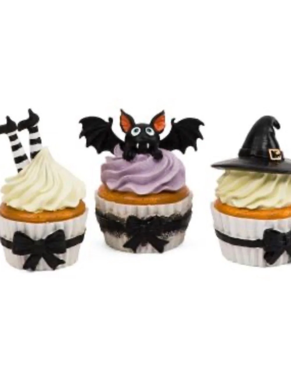 SWEET TREATS Set of 3 Spooky Halloween Cupcakes Home Decor
